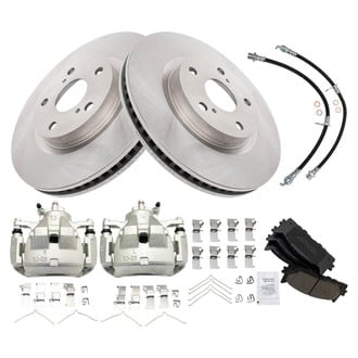 TRQ® - Disc Brake Kit with Ceramic Pads, Calipers and Hoses