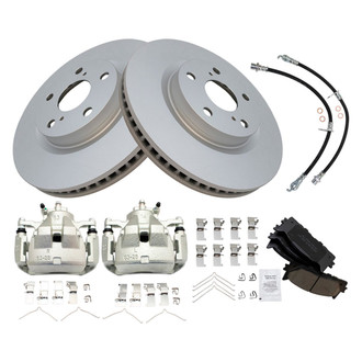 TRQ® - Front Disc Brake Kit with Ceramic Pads, Calipers and Hoses
