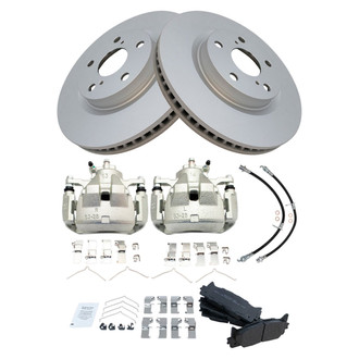 TRQ® - Disc Brake Kit with Semi-Metallic Pads, Calipers and Hoses