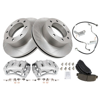 TRQ® - Performance Ceramic Front Brake Kit with Calipers and Hoses