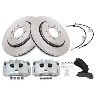 TRQ® - Performance Ceramic Front Brake Kit with Calipers and Hoses