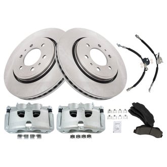 TRQ® - Disc Brake Kit with Ceramic Pads, Calipers and Hoses