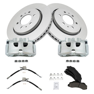 TRQ® - Front Disc Brake Kit with Ceramic Pads, Calipers and Hoses