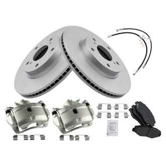 TRQ® - Performance Ceramic Brake Kit with Calipers and Hoses