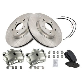 TRQ® - Performance Ceramic Front Brake Kit with Calipers and Hoses