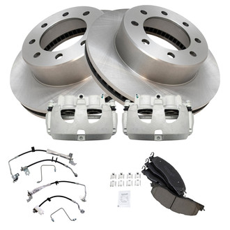 TRQ® - Performance Ceramic Front Brake Kit with Calipers and Hoses