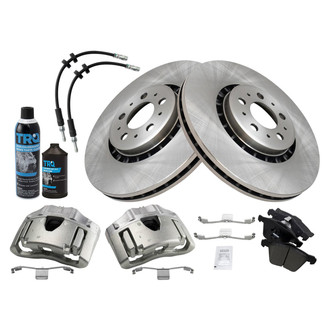 TRQ® - Front Disc Brake Kit with Ceramic Pads, Calipers and Hoses