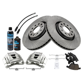 TRQ® - Front Disc Brake Kit with Ceramic Pads, Calipers and Hoses