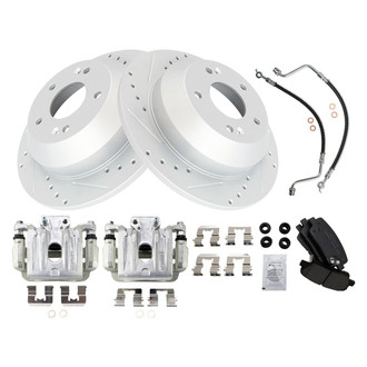 TRQ® - Performance Ceramic Brake Kit with Calipers and Hoses