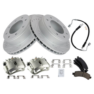 TRQ® - Performance Ceramic Brake Kit with Calipers and Hoses