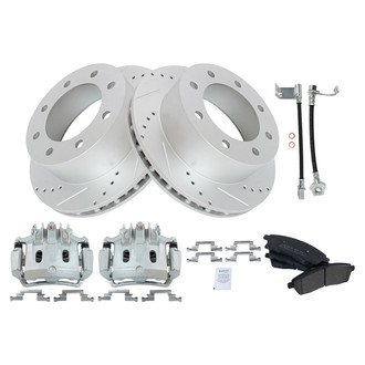 TRQ® - Performance Semi-Metallic Brake Kit with Calipers and Hoses