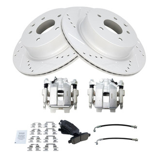 TRQ® - Performance Ceramic Brake Kit with Calipers and Hoses