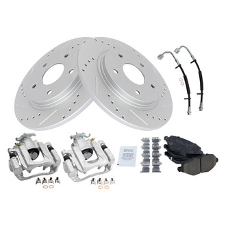 TRQ® - Performance Ceramic Brake Kit with Calipers and Hoses