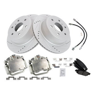 TRQ® - Performance Ceramic Brake Kit with Calipers and Hoses