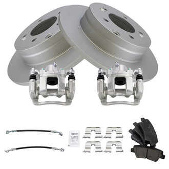 TRQ® - Rear Disc Brake Kit with Ceramic Pads, Calipers and Hoses
