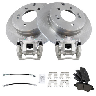 TRQ® - Rear Disc Brake Kit with Ceramic Pads, Calipers and Hoses