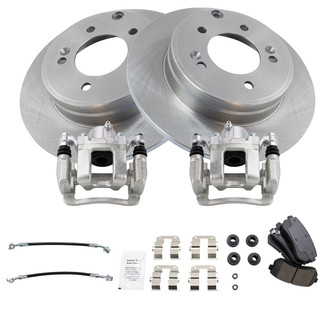 TRQ® - Rear Disc Brake Kit with Ceramic Pads, Calipers and Hoses