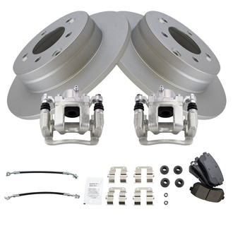 TRQ® - Rear Disc Brake Kit with Ceramic Pads, Calipers and Hoses
