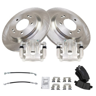 TRQ® - Rear Disc Brake Kit with Ceramic Pads, Calipers and Hoses