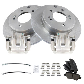 TRQ® - Disc Brake Kit with Ceramic Pads, Calipers and Hoses