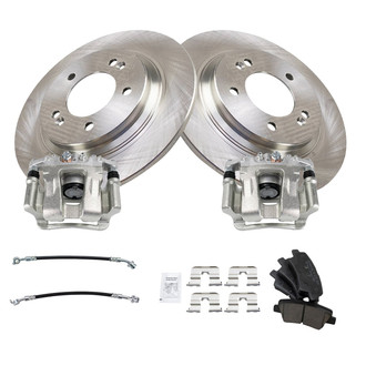 TRQ® - Rear Disc Brake Kit with Ceramic Pads, Calipers and Hoses