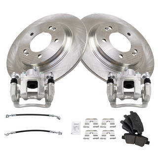 TRQ® - Rear Disc Brake Kit with Ceramic Pads, Calipers and Hoses