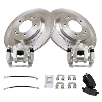 TRQ® - Rear Disc Brake Kit with Ceramic Pads, Calipers and Hoses