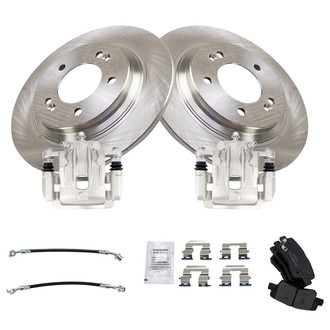 TRQ® - Rear Disc Brake Kit with Ceramic Pads, Calipers and Hoses
