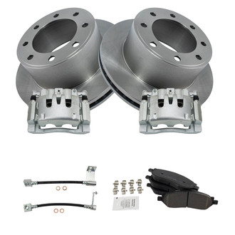 TRQ® - Rear Disc Brake Kit with Semi-Metallic Pads, Calipers and Hoses