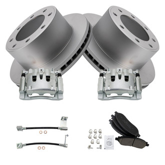 TRQ® - Rear Disc Brake Kit with Ceramic Pads, Calipers and Hoses