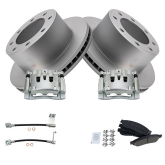 TRQ® - Rear Disc Brake Kit with Ceramic Pads, Calipers and Hoses