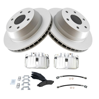 TRQ® - Rear Disc Brake Kit with Ceramic Pads, Calipers and Hoses
