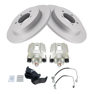 TRQ® - Rear Disc Brake Kit with Ceramic Pads, Calipers and Hoses