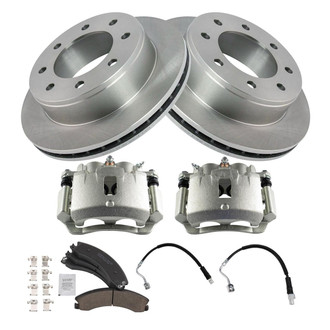 TRQ® - Rear Disc Brake Kit with Ceramic Pads, Calipers and Hoses