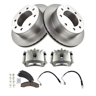 TRQ® - Rear Disc Brake Kit with Ceramic Pads, Calipers and Hoses