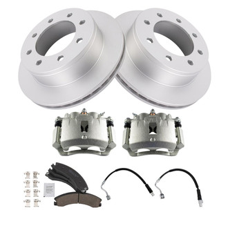 TRQ® - Rear Disc Brake Kit with Ceramic Pads, Calipers and Hoses