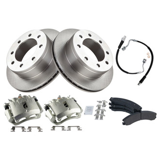 TRQ® - Rear Disc Brake Kit with Semi-Metallic Pads, Calipers and Hoses
