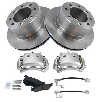 TRQ® - Performance Ceramic Rear Brake Kit with Calipers and Hoses