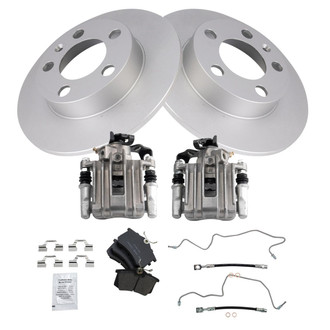 TRQ® - Rear Disc Brake Kit with Ceramic Pads, Calipers and Hoses