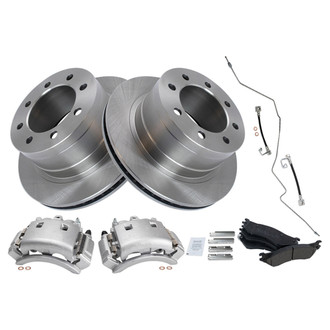 TRQ® - Performance Ceramic Rear Brake Kit with Calipers and Hoses