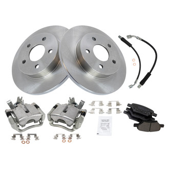 TRQ® - Performance Ceramic Rear Brake Kit with Calipers and Hoses
