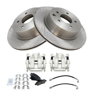 TRQ® - Rear Disc Brake Kit with Ceramic Pads, Calipers and Hoses