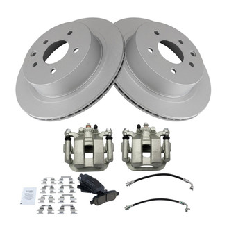 TRQ® - Rear Disc Brake Kit with Ceramic Pads, Calipers and Hoses