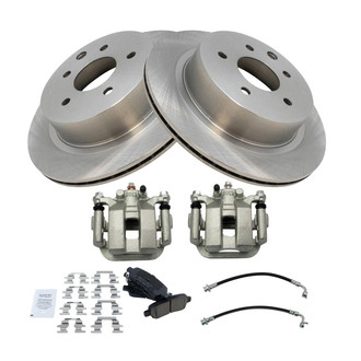 TRQ® - Rear Disc Brake Kit with Ceramic Pads, Calipers and Hoses