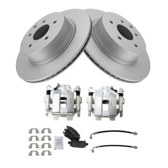 TRQ® - Disc Brake Kit with Semi-Metallic Pads, Calipers and Hoses