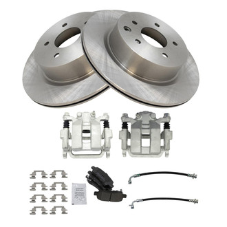TRQ® - Rear Disc Brake Kit with Semi-Metallic Pads, Calipers and Hoses
