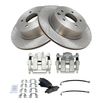 TRQ® - Rear Disc Brake Kit with Ceramic Pads, Calipers and Hoses
