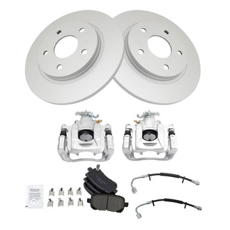TRQ® - Rear Disc Brake Kit with Ceramic Pads, Calipers and Hoses