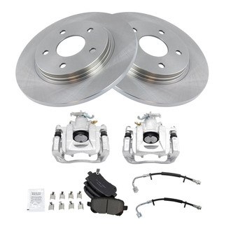 TRQ® - Rear Disc Brake Kit with Ceramic Pads, Calipers and Hoses