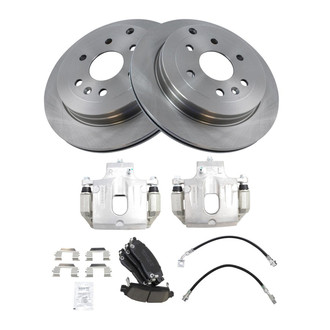 TRQ® - Rear Disc Brake Kit with Ceramic Pads, Calipers and Hoses